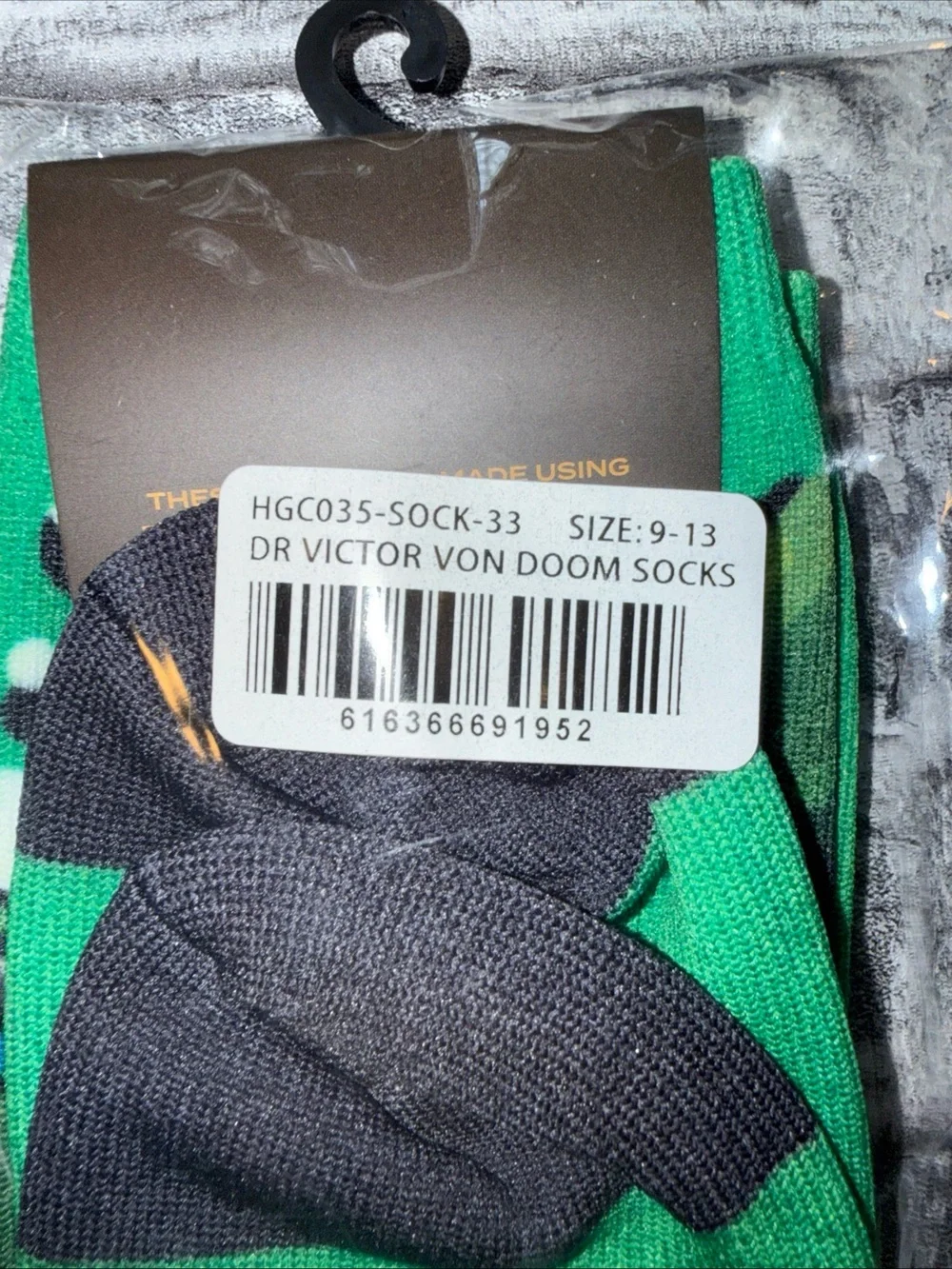 Marvel Green & Black Crew Socks with Red Logo